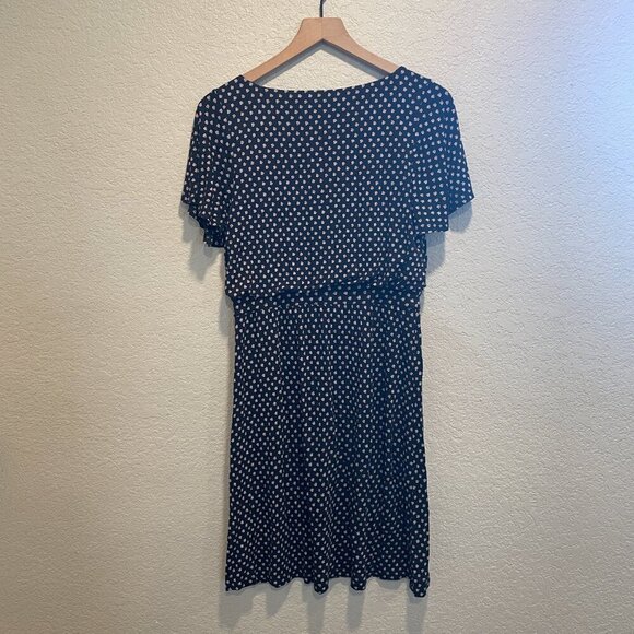 LOFT Blue and Pink Patterened Short Sleeve Mid Length Dress Size Small - Picture 5 of 5